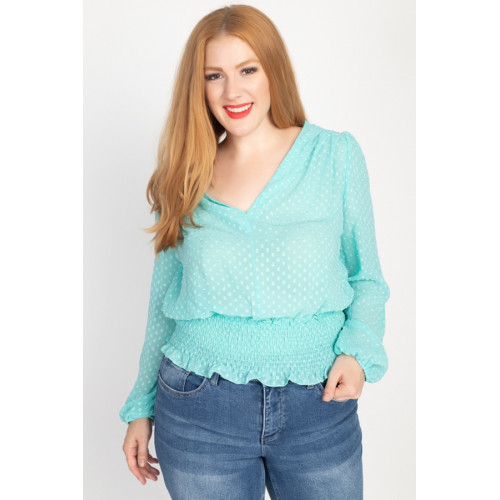 Waist Smoking V Neck Blouse