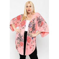 Floral Print, Long Body Cardigan