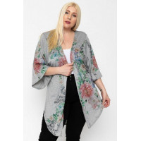 Floral Print, Long Body Cardigan