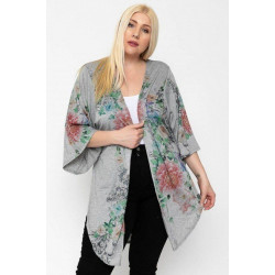 Floral Print, Long Body Cardigan