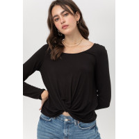 Rayon Span Jersey Front Twisted Top