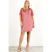 Plus Size Solid Dress With Zip-up Closure