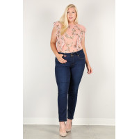 Plus Size Floral Print Sheer Top