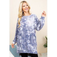 Ultra Cozy Tie Dye French Terry Brush Oversize Casual Pullover