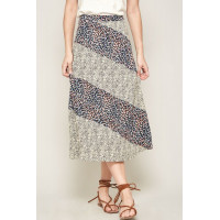 A Floral-print Woven Midi Skirt