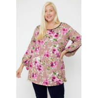 Floral, Bubble Sleeve Tunic