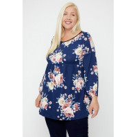Floral, Bubble Sleeve Tunic
