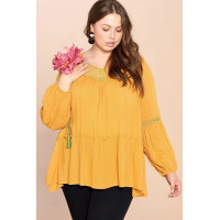 Solid Woven Loose-fit Tunic