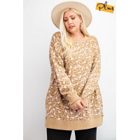 Leopard Printed Terry Knit Dress