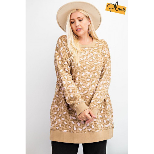 Leopard Printed Terry Knit Dress