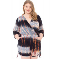 Tie Dye Wrap Plussize Romper