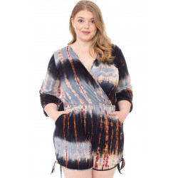 Tie Dye Wrap Plussize Romper