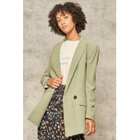 A Solid Woven Blazer Jacket
