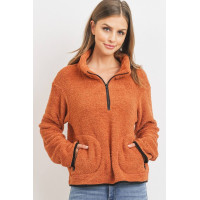 Long Sleeve Half Zipper Pullover Loopie Terry