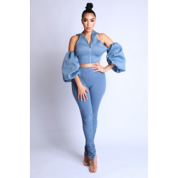 Puff Sleeve Hoodie Set