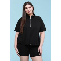 Plus Size French Terry Pullover Sweatshirt