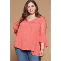 Solid Woven Babydoll Blouse