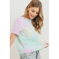 Tie Dyed Round Neck Short Sleeve Tee
