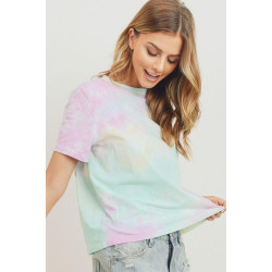 Tie Dyed Round Neck Short Sleeve Tee