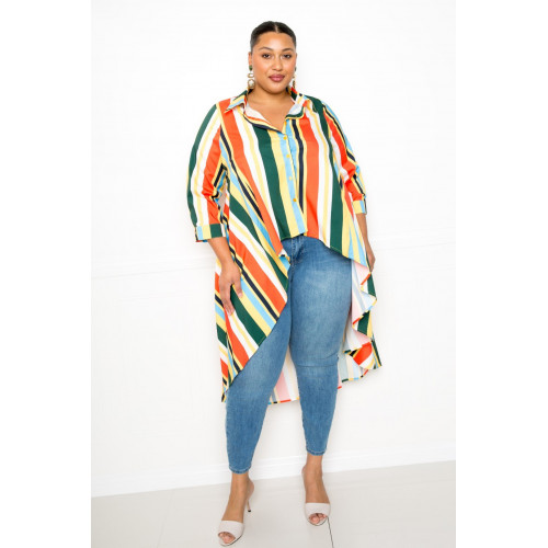 Striped Hi Low Shirt