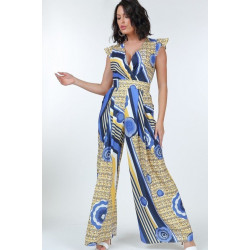 Ruffle Sleeve Surplice Jumpsuit