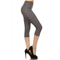 Chevron Print, High Waisted Capri Leggings