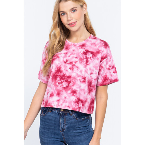 Tie-dye Cotton Jersey Crop Top