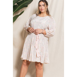 Abstract Printed Mini Swing Woven Dress