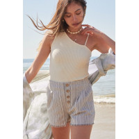 A Pair Of Striped Woven Shorts