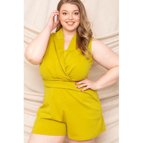 Collared Neck Plus Size Romper