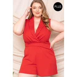 Collared Neck Plus Size Romper
