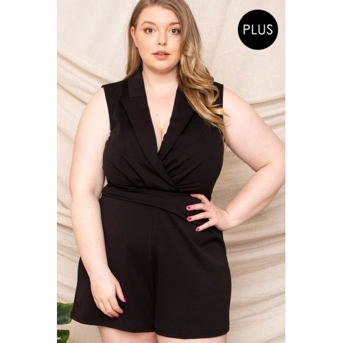 Collared Neck Plus Size Romper