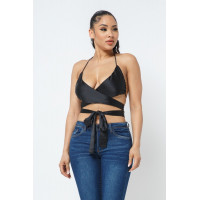 Satin Wrap Around Top