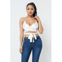 Satin Wrap Around Top