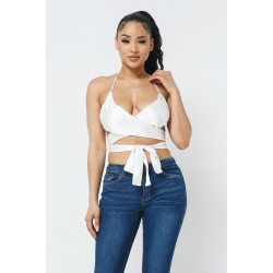 Satin Wrap Around Top