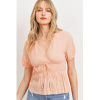 Front Tie Cut Edge Top