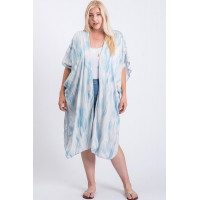 Zebra Print Short Sleeve Maxi Kimono