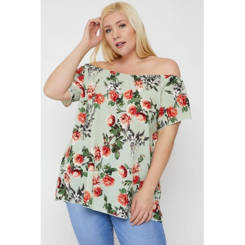 Floral Print Off The Shoulder Top