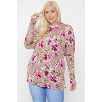 Flattering Cutout Details Floral Print Top