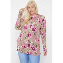 Flattering Cutout Details Floral Print Top
