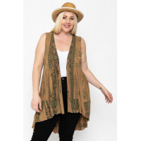 Long Flattering Silhouette Sleeveless Cardigan