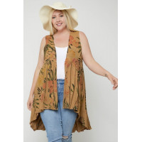 Long Flattering Silhouette Sleeveless Cardigan