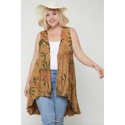 Long Flattering Silhouette Sleeveless Cardigan
