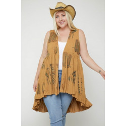 Long Flattering Silhouette Sleeveless Cardigan
