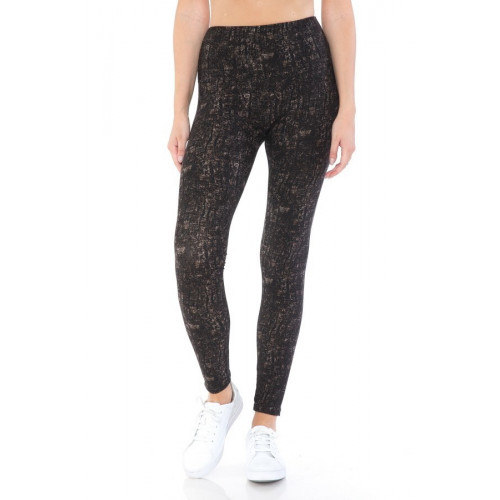 Yoga Style Banded Lined Multi Printed Knit Legging With High Waist