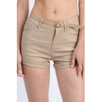 High Rise 5 Pockets Roll Up Hem Shorts