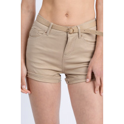 High Rise 5 Pockets Roll Up Hem Shorts