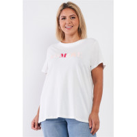 Off-white Admire Print Logo Detail Crew Neck Relaxed Fit Top