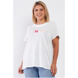 Off-white Admire Print Logo Detail Crew Neck Relaxed Fit Top