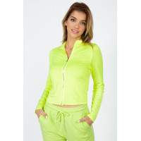 Mock Neck Zip Front Crop Top